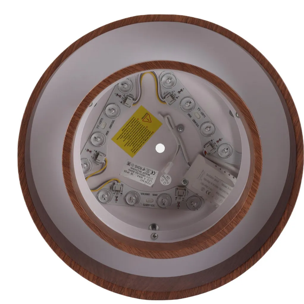 Plafonnier LED 3 Couleurs Interchangeables Noyer avec Télécommande - 4