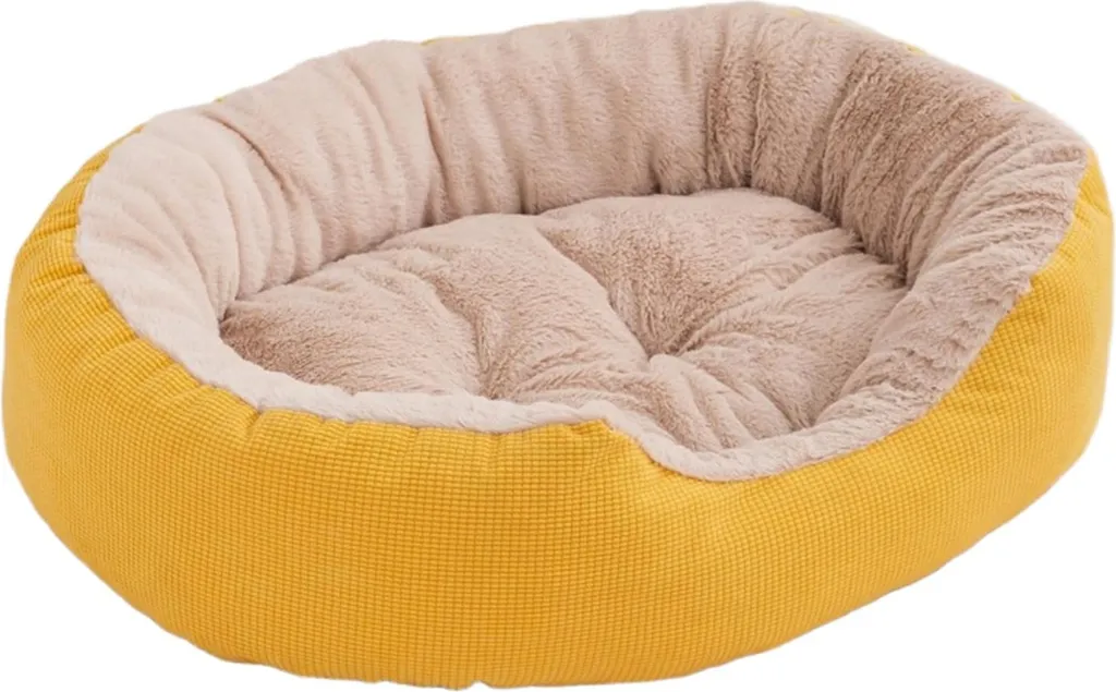 Divanetto Gatto e Cane Giallo 50x40cm - Caldo Peluche Invernale