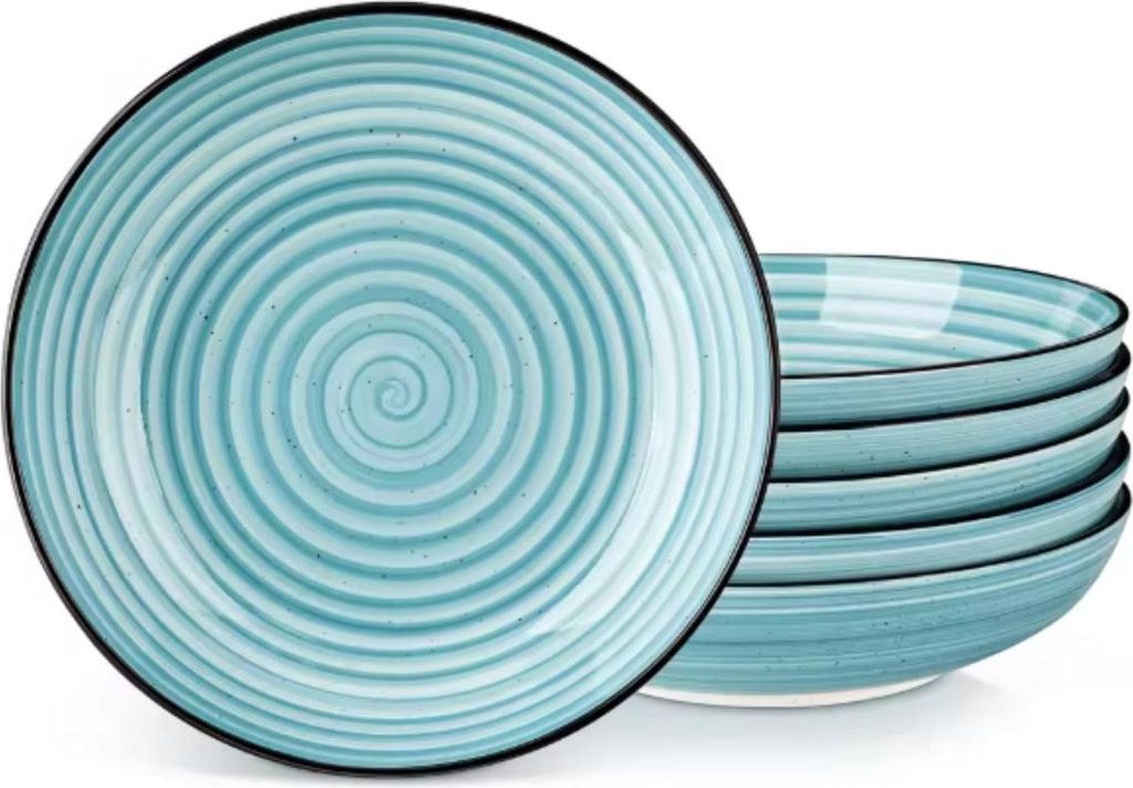 Tida Serviesset – 6-teilig – 6 Personen – Blau Keramik – Essteller, tiefe Teller & Frühstücksteller – Modern & Langlebig