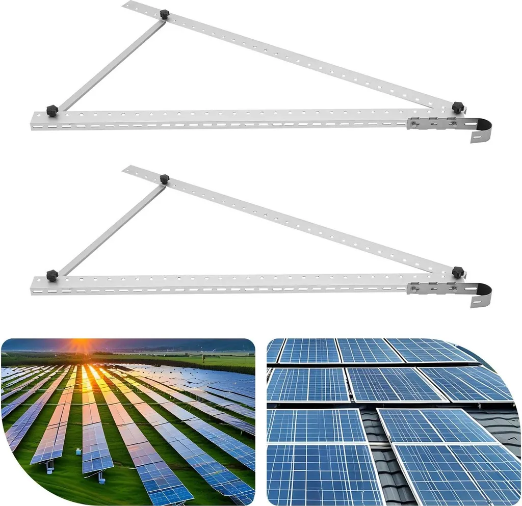 Supports Solaires avec Angle Ajustable 0-90° pour Grands Modules Argent