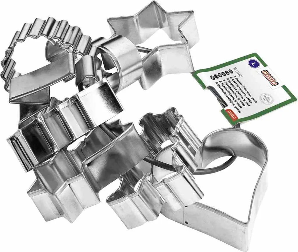 Kaiser 230-0612829 Set 8 Tagliabiscotti Grandi con Anello - Acciaio