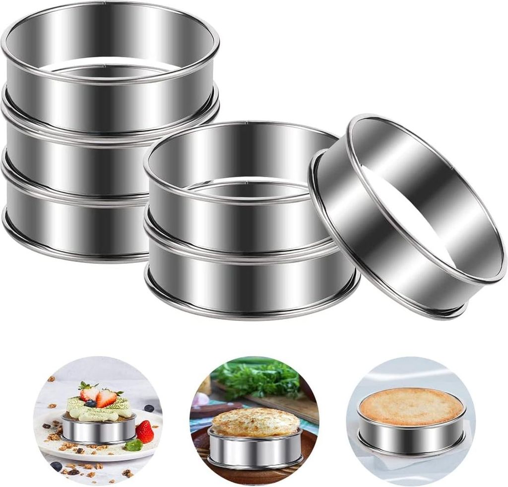 Dessertringe - Edelstahl - 6 Stück - 8 cm