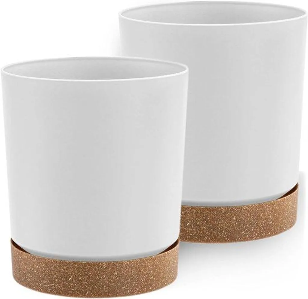 Pots de fleurs blancs 20 cm pour rempotage - Idéal décoration de salon