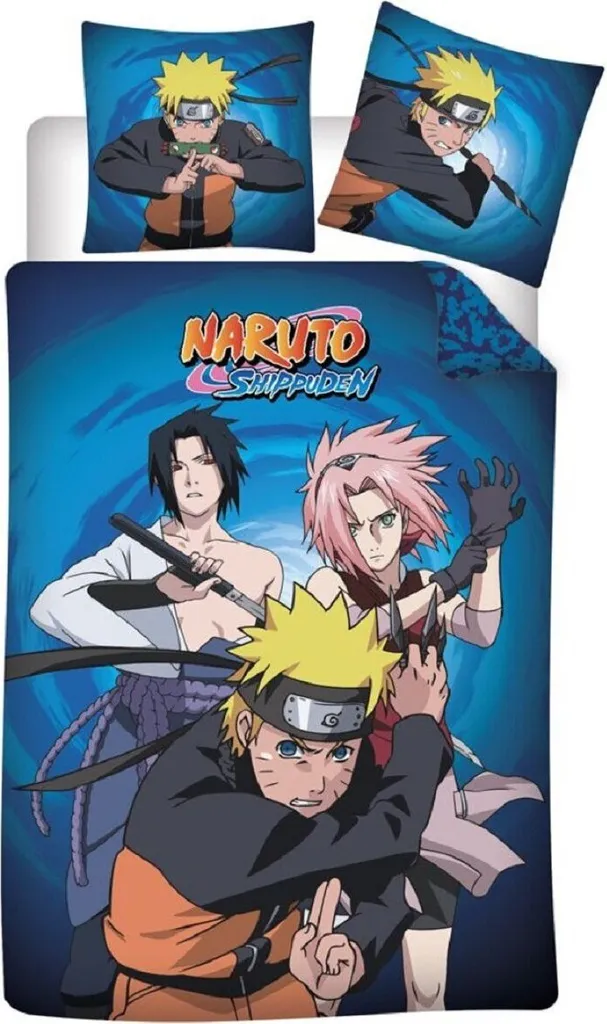 Housse de Couette Naruto 140x200 cm en Microfibre Douce - Parure Complète
