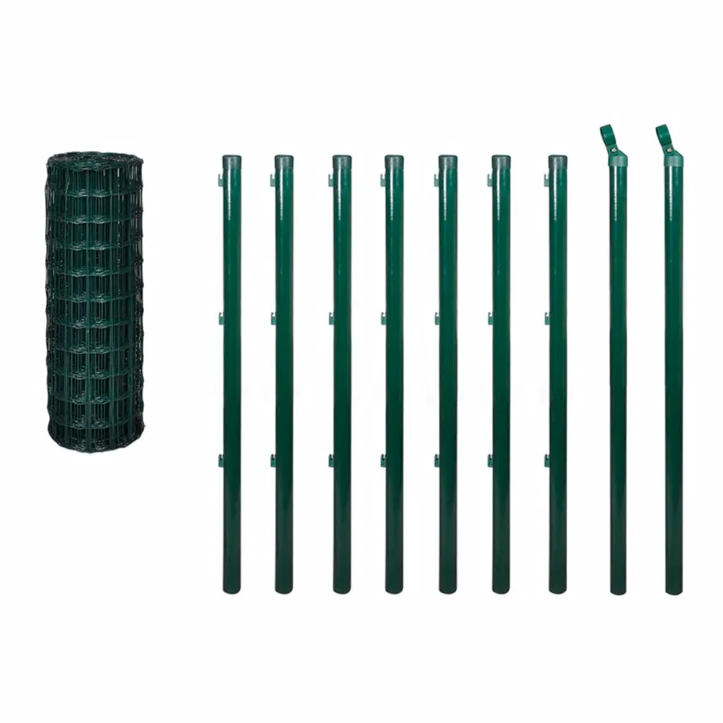 vidaXL Clôture Euro en Acier 10x1,0 m Vert Maille 100x100 mm Durable