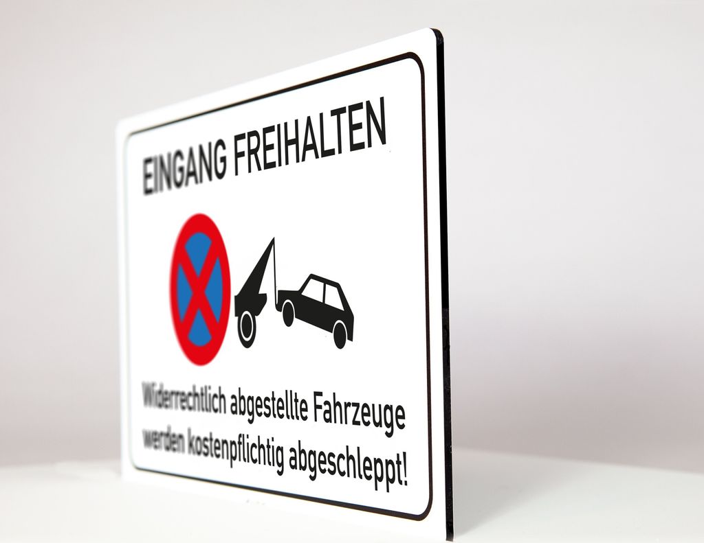 Eingang freihalten - Schild - 4 mm Alu Verbundplatte, Größe:60 x 40 cm