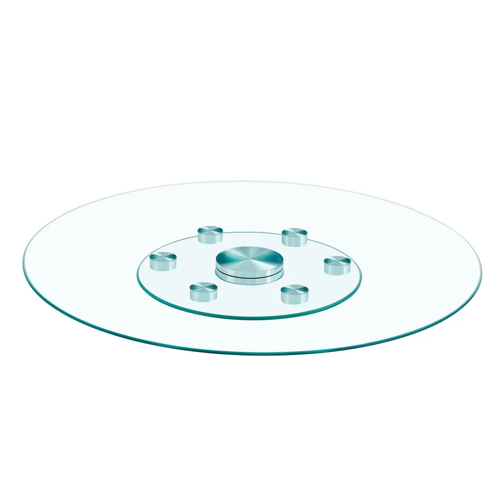 Table basse verre 77cm rotative : accès facile et double rangement - 15