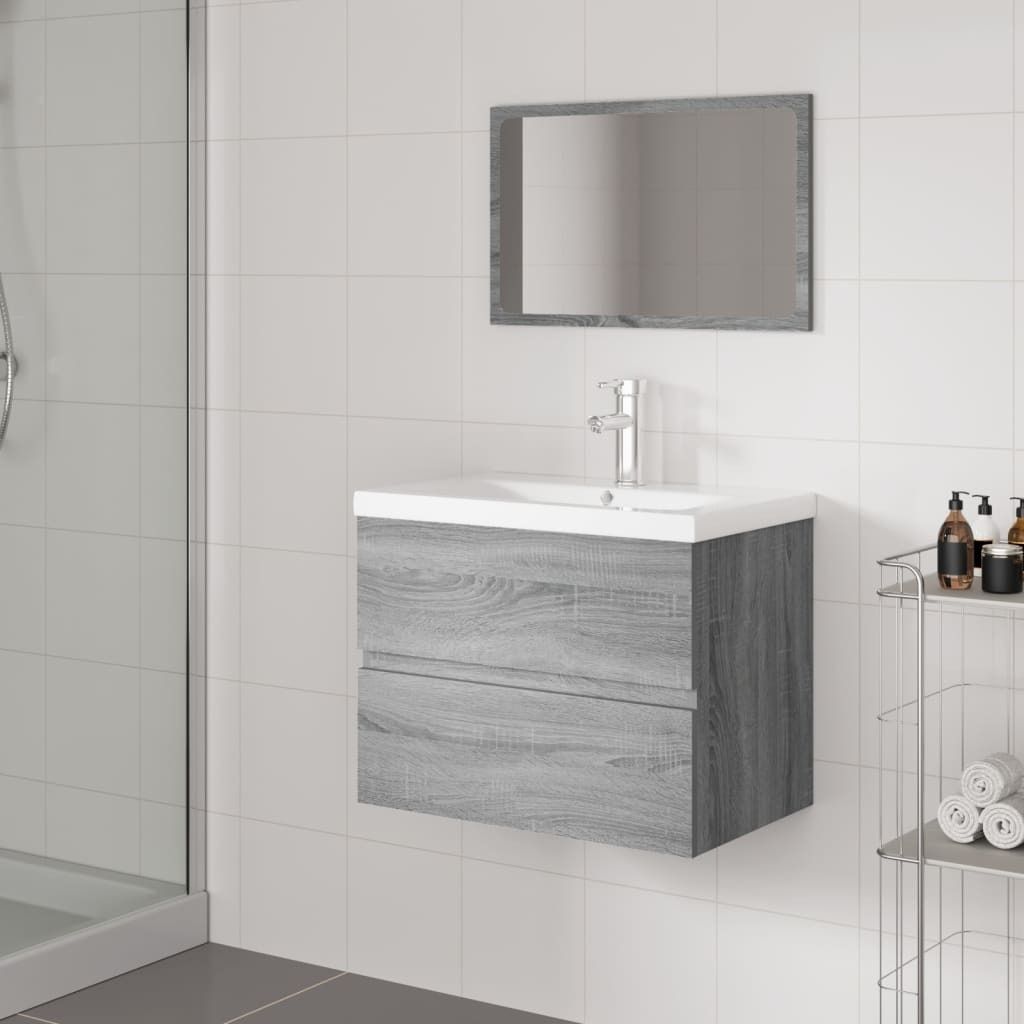 Maison Exclusive - Badmöbel-Set Grau Sonoma Holzwerkstoff