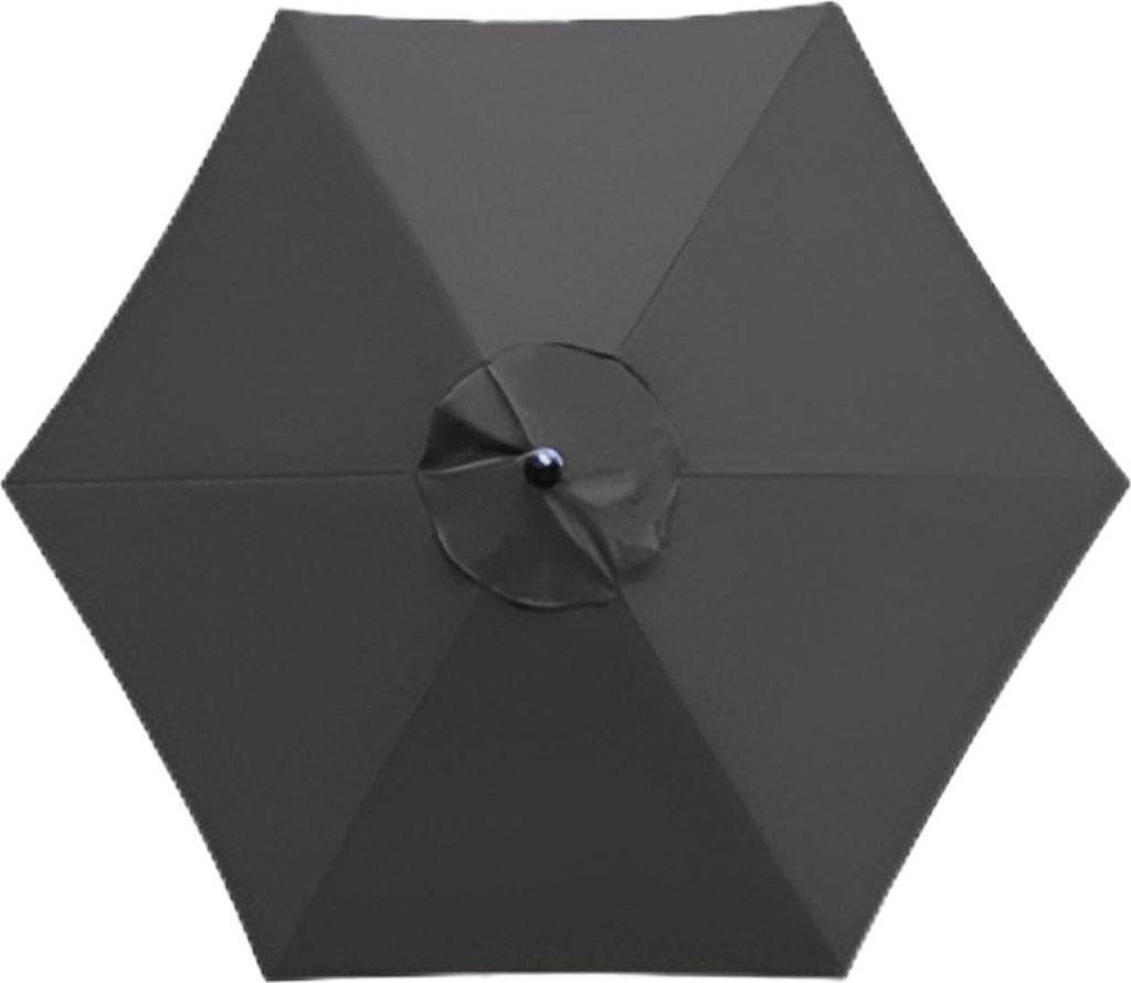 Ersatzbezug für Sonnenschirm, 6 Streben, 3 Meter, wasserdicht, UV-beständig, Ersatzstoff, schwarz