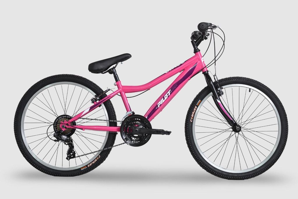 MTB 24 Zoll, Pilot Bike Blaze Pink, Shifters Shimano Turney 3/7 Speed, Wheels Alloy Rims Double