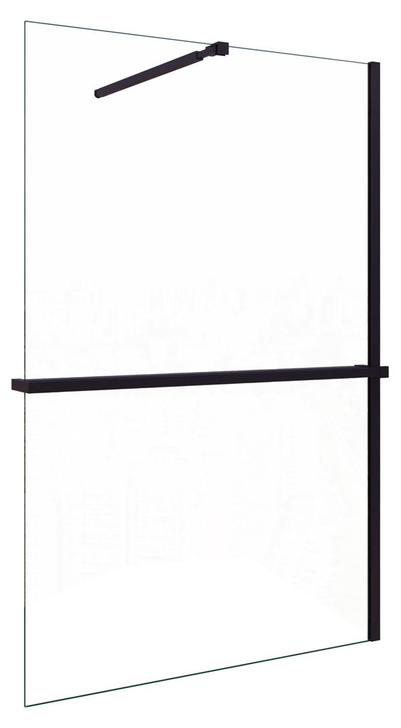 Duschspa Walk-In Dusche 80x200cm Schwarz Duschwand mit Produktbild 