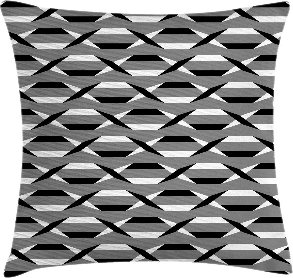 ABAKUHAUS Modern Kissenbezug, Horizontale Anordnung der Schneidene Serien Geometrische Einzelheiten, 40 x 40 cm, Hell Grau Anthrazit grau
