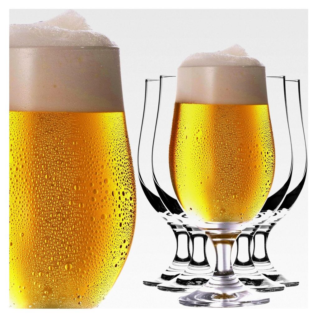 Bierpokale 300ml (max. 400ml) Set 6-teilig Biergläser aus Kristallglas