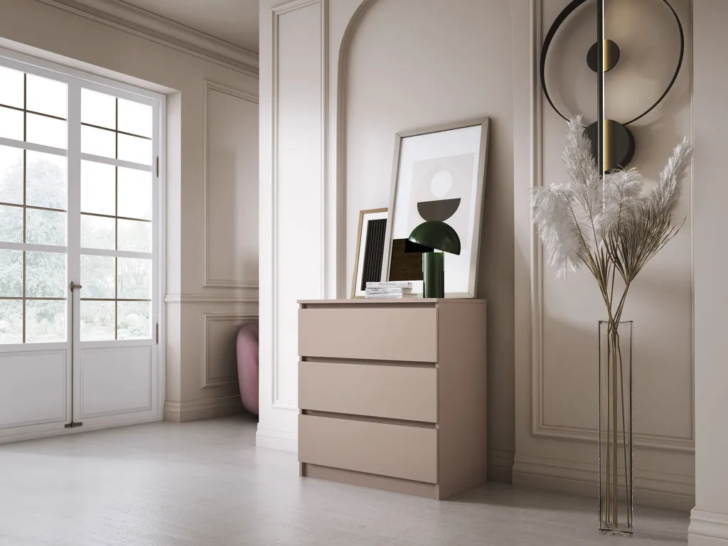 Commode de rangement 3 tiroirs caramel pour optimiser votre espace