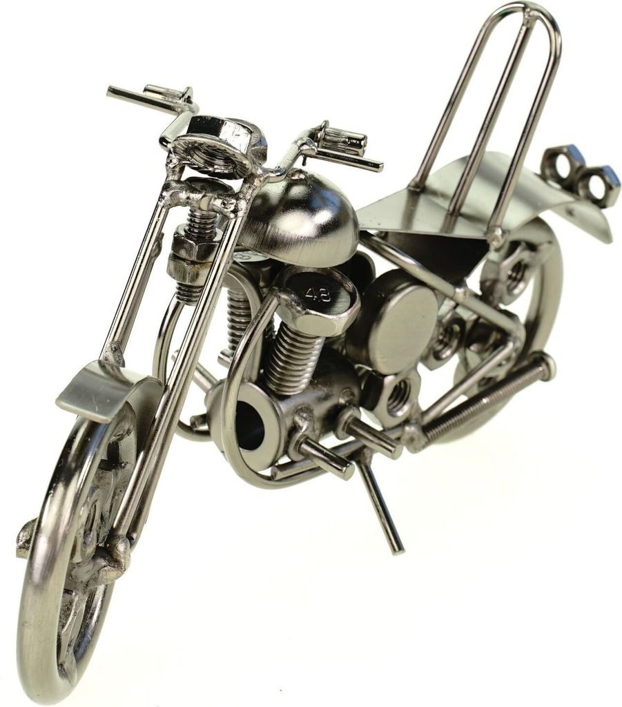 Deko Oldtimer Motorrad aus Metall 18 cm Dekoration Geldgeschenk Bike Shopper