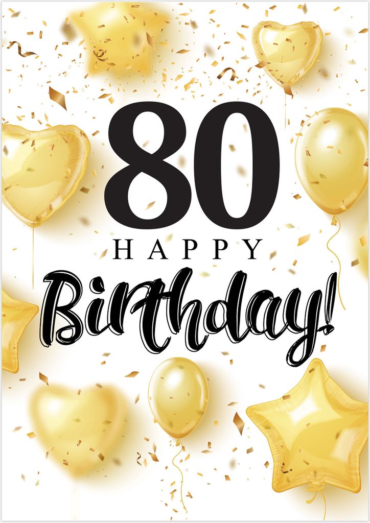 Friendly Fox Geburtstagskarte runder Geburtstag - 80. Produktbild 