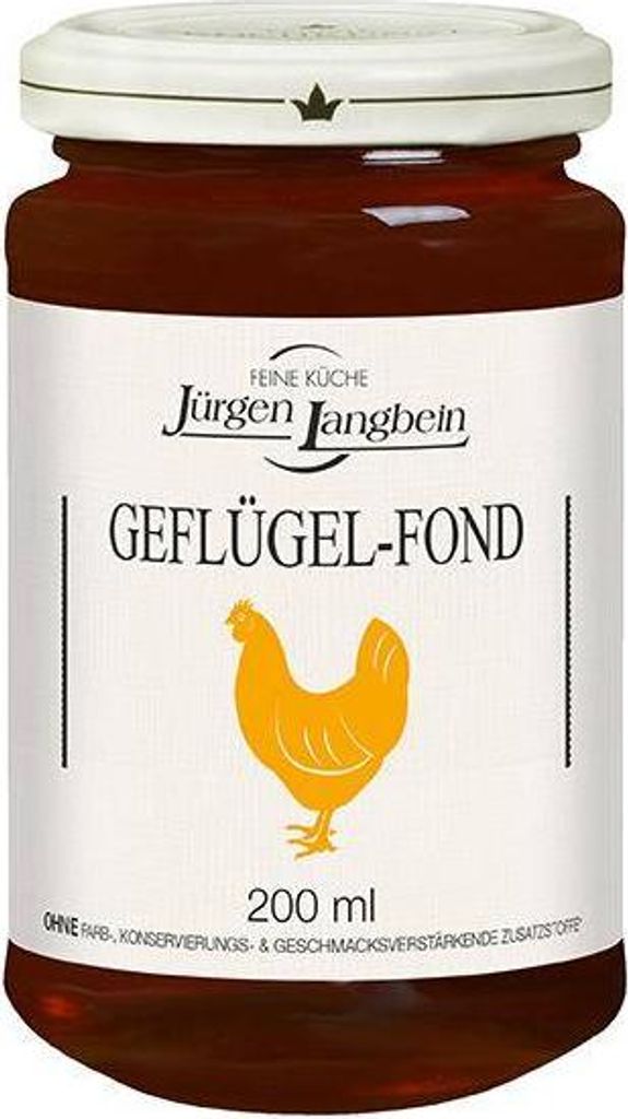A jar of Geflügel-Fond (chicken stock) from Jürgen Langbein.