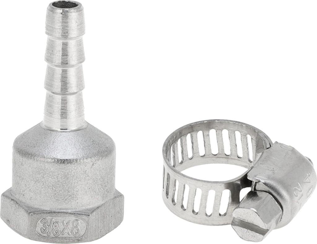 304 Edelstahl Schlauchstutzen 5/16" OD 3/8" BSPT Weibliches Gewindeverbinder für Luft Wasser Öl Gas Kraftstoff 1 Satz Silberton
