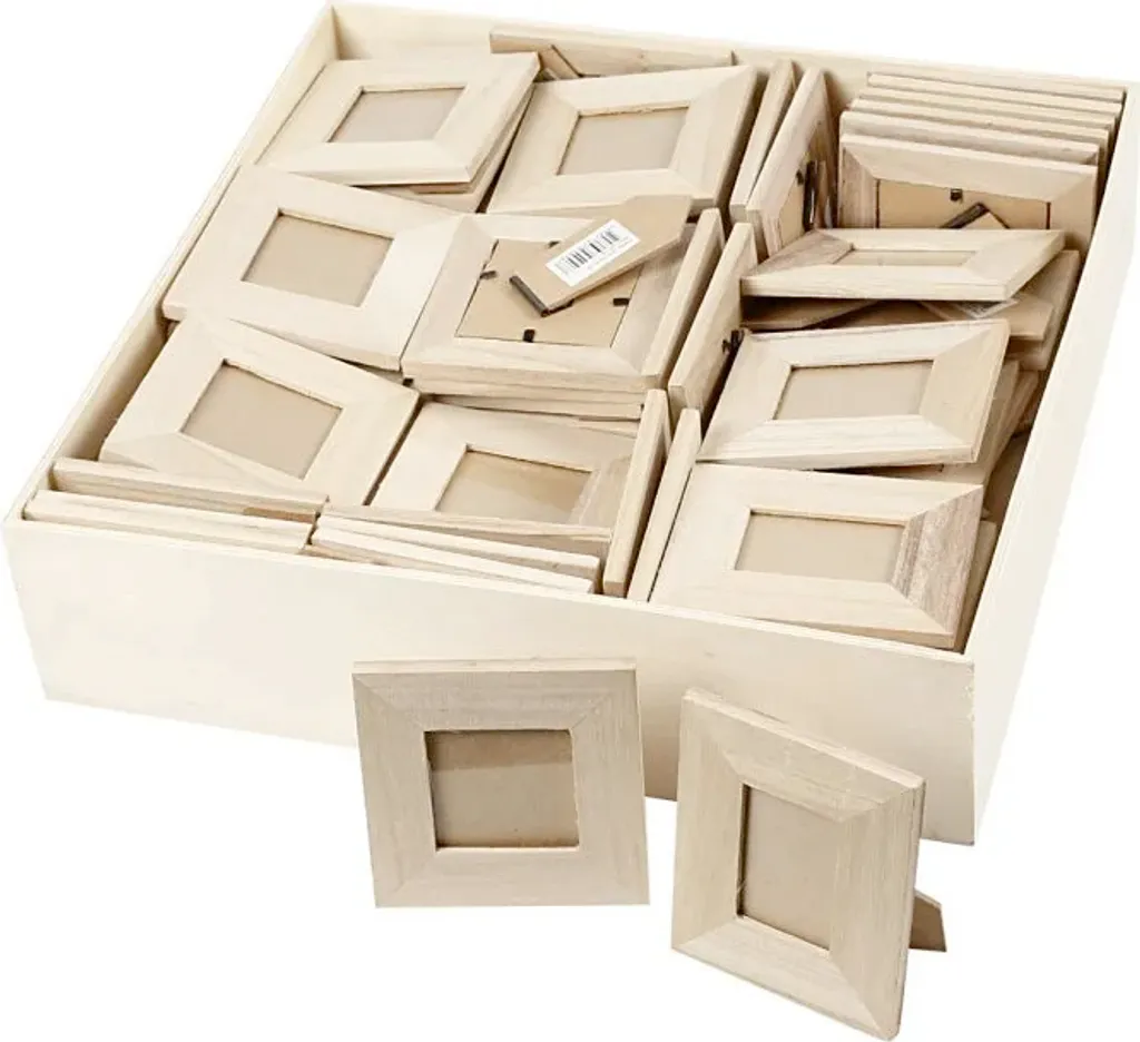 Lot de 80 Cadres en Bois de Qualité, 2 Dimensions pour Loisirs Créatifs