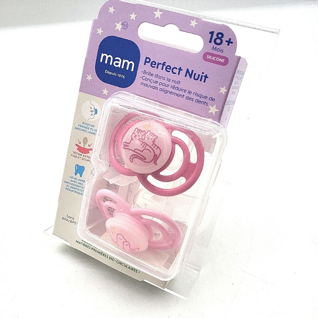 MAM Perfect Night Schnuller Tiere ? 18+ Monate ? Silikon ? 2 Stück Step Bathing,