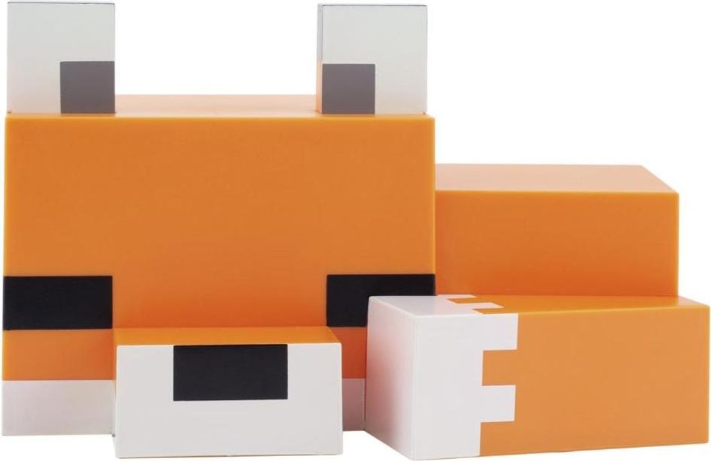 A stylized, blocky representation of a fox, likely from a video game, presented against a white background.