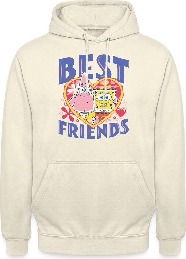Spreadshirt Spongebob Schwammkopf Und Patrick Beste Freunde Uni Hoodie, XL, Vanille-Milchshake