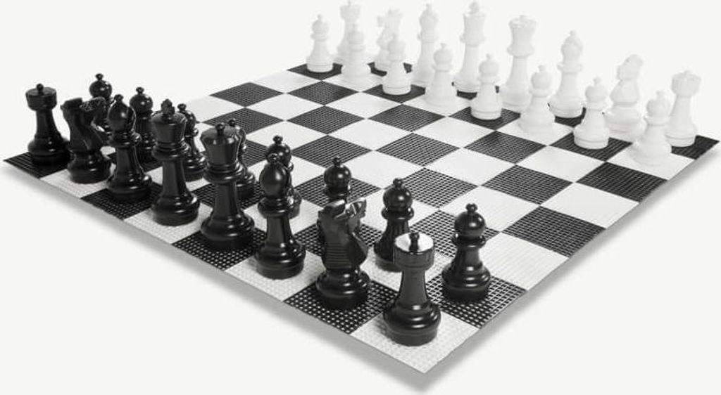 Ubergames - XL Outdoor Schachspiel - Taktisches Brettspiel - König 30 cm Hochwertig - Inklusive Matte 138x138 cm & Tasche