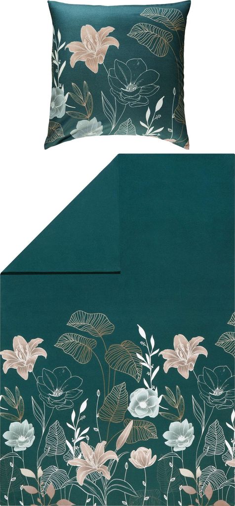 REDBEST Wendebettwäsche grün 1x 155x220 cm + 1x 80x80 cm Produktbild 