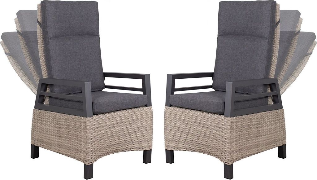 2er Set deVries Relaxsessel Montana Dining - PE spotty grey