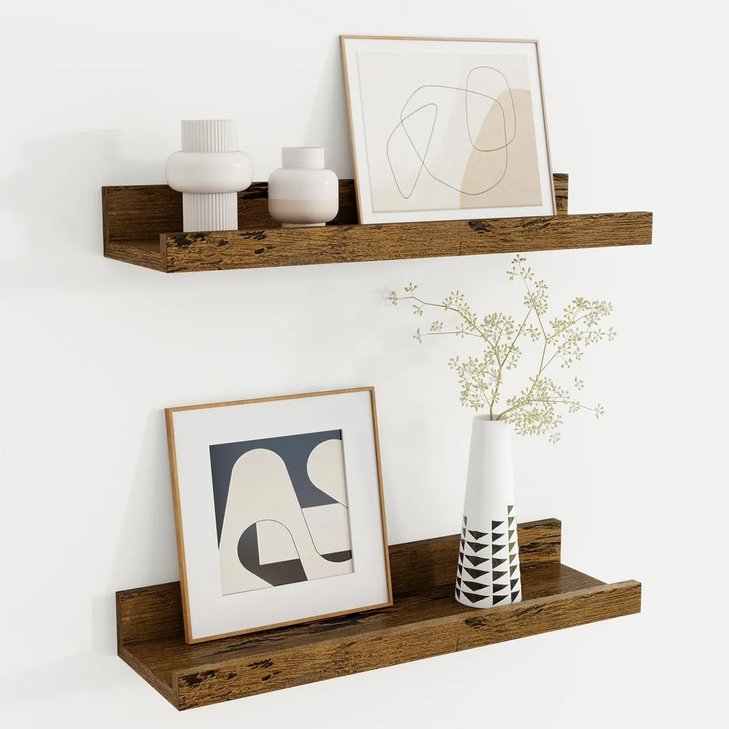 Étagère murale pour livres et cadres photo, lot de 2 tablettes de 40 cm