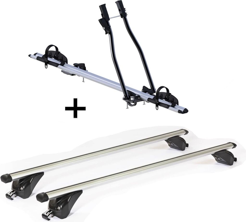 Fahrradträger SAGITTAR + Dachträger/Relingträger VDP KING1 kompatibel mit für Skoda Fabia III Station Wagon (NJ) (5 Türer) ab 15