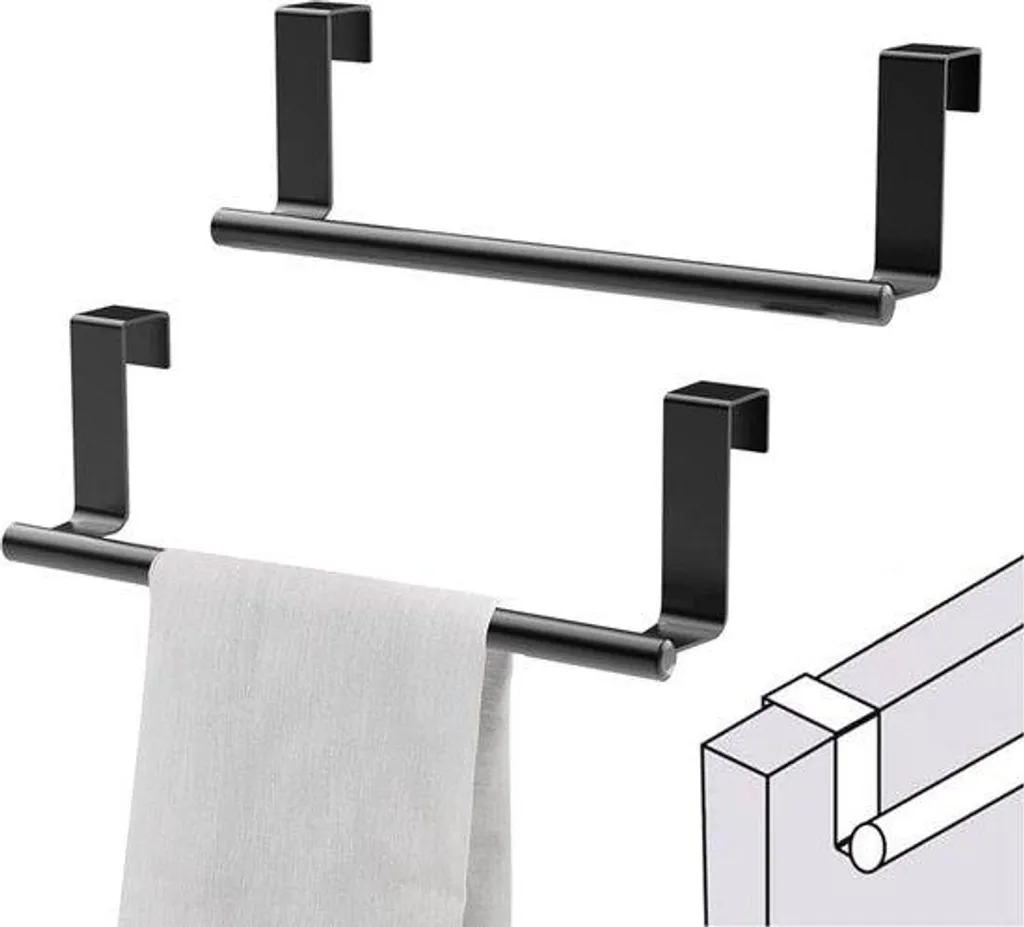 Barre porte-torchon adhésive en inox de 23,5 cm pour placard cuisine
