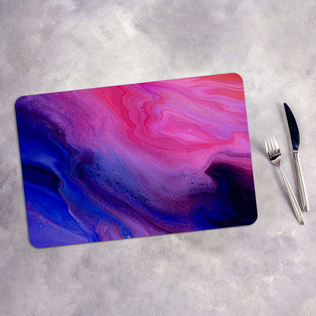 Tischset 6x45x30 cm Platzset Tischmatte Platzmatte Untersetzer - Farbiger Marmor