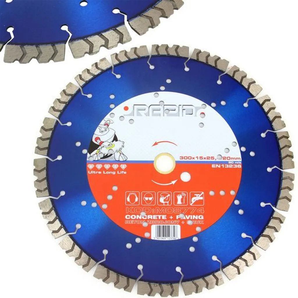 Mola Diamantata Rapid 300x15x25,4/20mm M08774 per Taglio Pietra Professionale