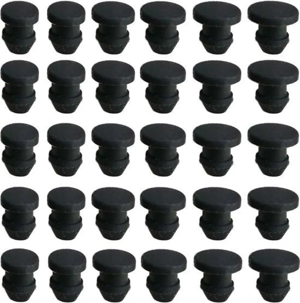 Bouchons étanches en caoutchouc noir - Set de 30 pièces multi-diamètres