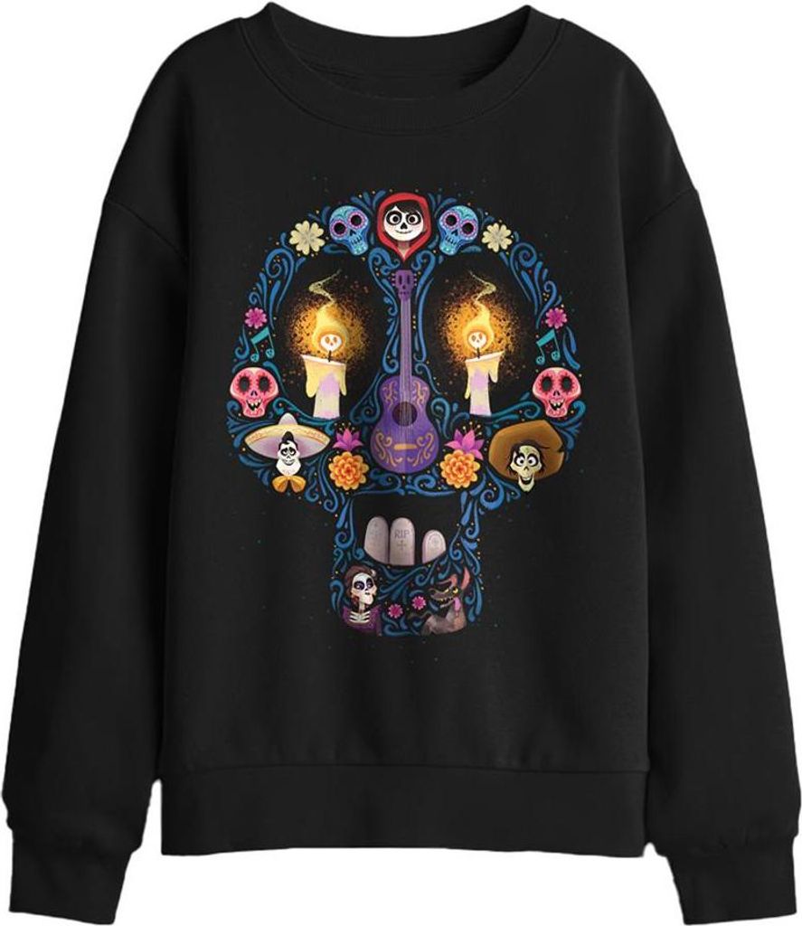 Coco - Sweatshirt für Kinder, Tag der Toten TV29611 (116) (Schwarz)