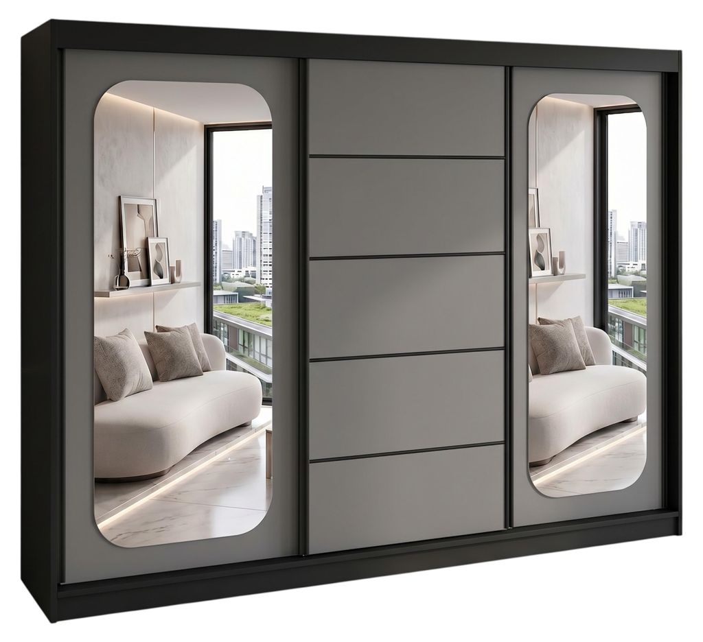 BELANO Schwebetürenschrank 200 cm mit Spiegel – Produktbild 