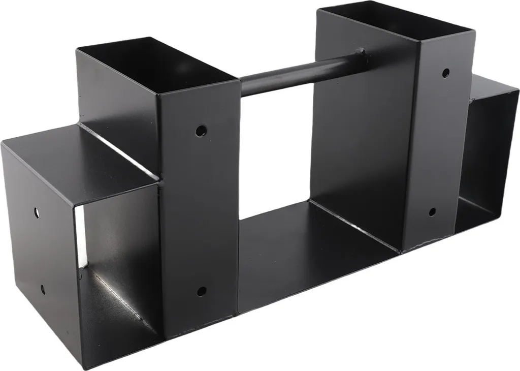 Support pour bois de chauffage extérieur en acier noir robuste 40cm - 2