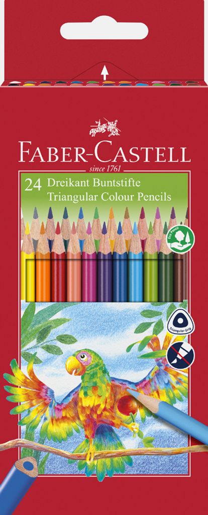 FABER-CASTELL Dreikant-Buntstifte 24er Etui