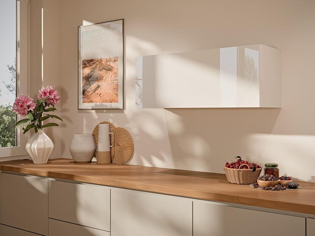 Hoogglans Wandkast Wit 90x35x32 cm Push-to-Open Klepdeur Productafbeelding 