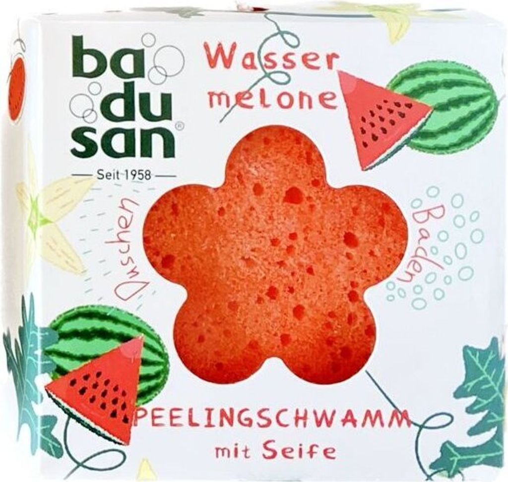 Peelingschwamm mit Seife Wassermelone