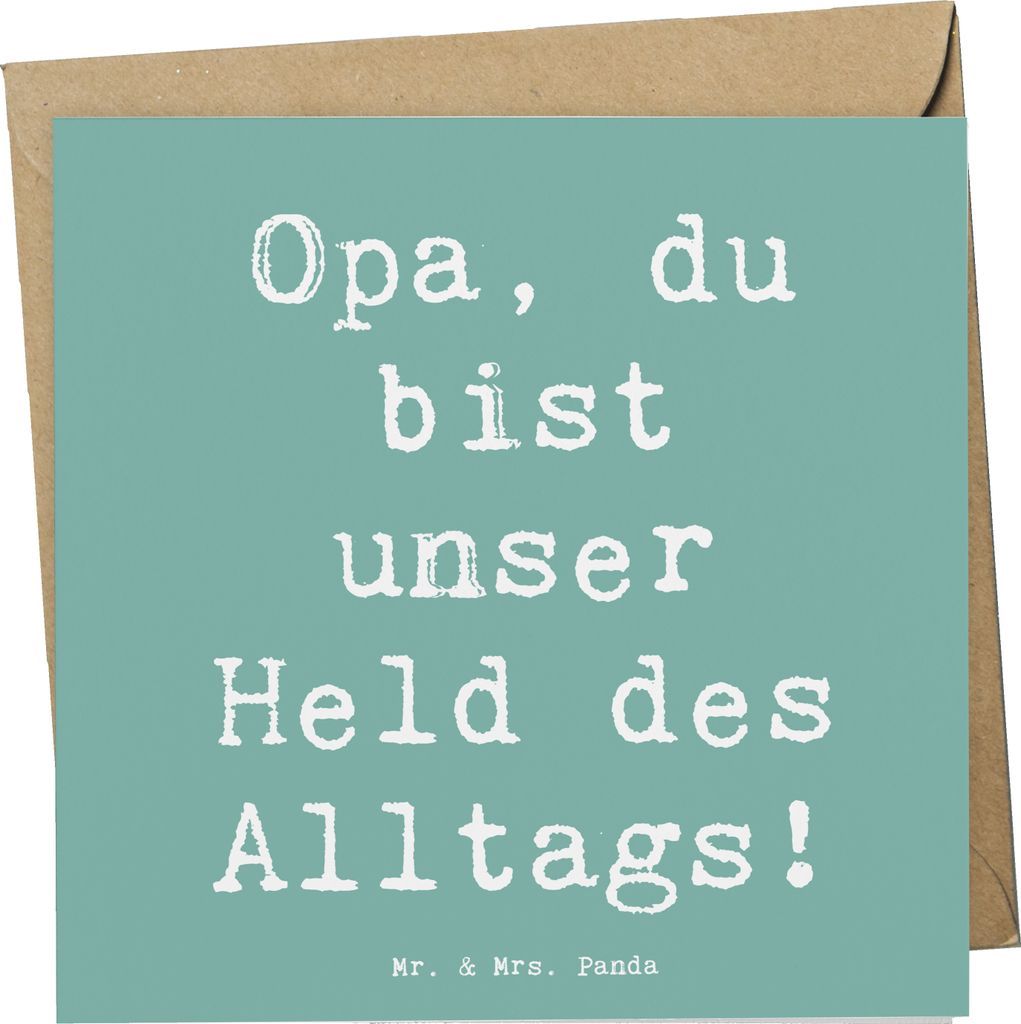 Mr. & Mrs. Panda Grußkarte Spruch Opa Held - Meeresbrise - Geschenk, Lehrer, Bedanken, Aufmerksamkeit, faltkarte, Wertschätzung, Klappkarte, des ...