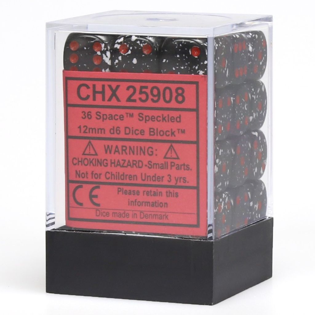 Chessex Space gesprenkelt D6 12mm Würfel Set 36 Stück