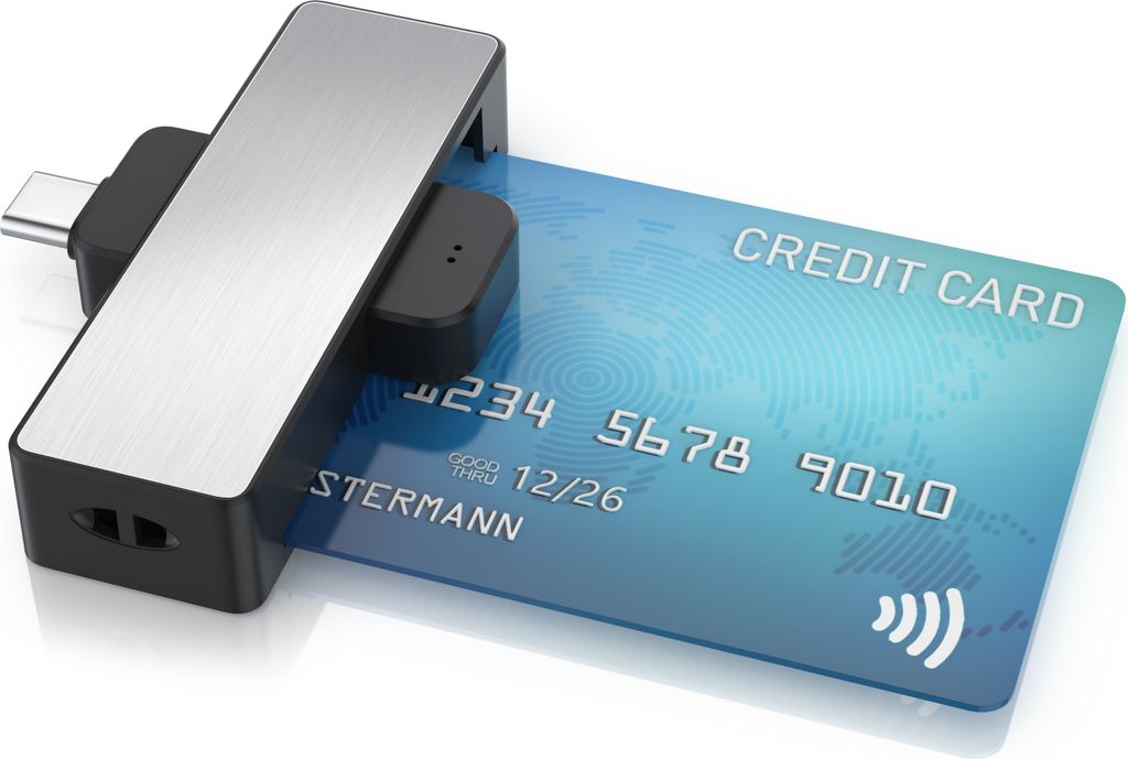 CSL Chipkartenleser, USB Typ C Smart Card Reader / Card Reader, Kartenlesegerät, ISO 7816, Win 10–11, Android, Krankenkassen & Bankkarten