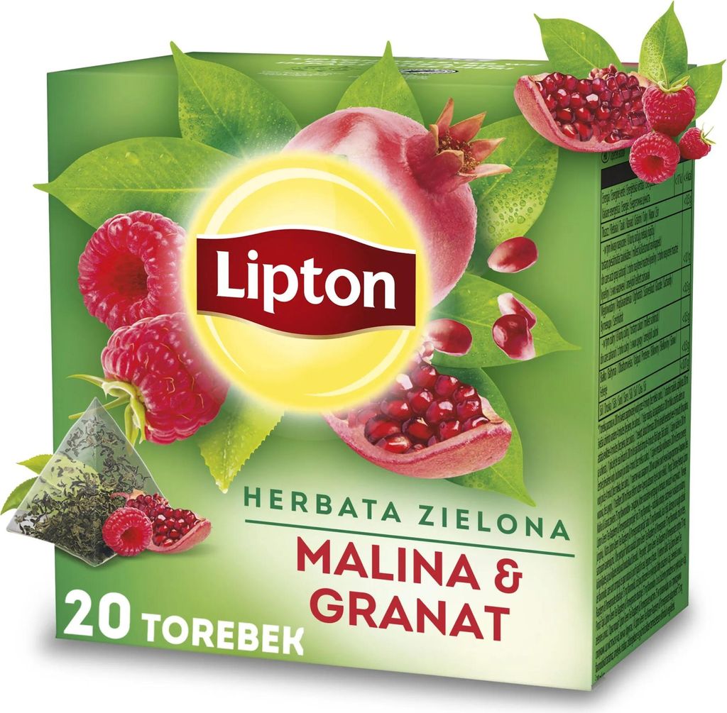 Lipton Himbeer- und Granatapfel-Grüntee-Pyramiden 20x28g Produktbild 