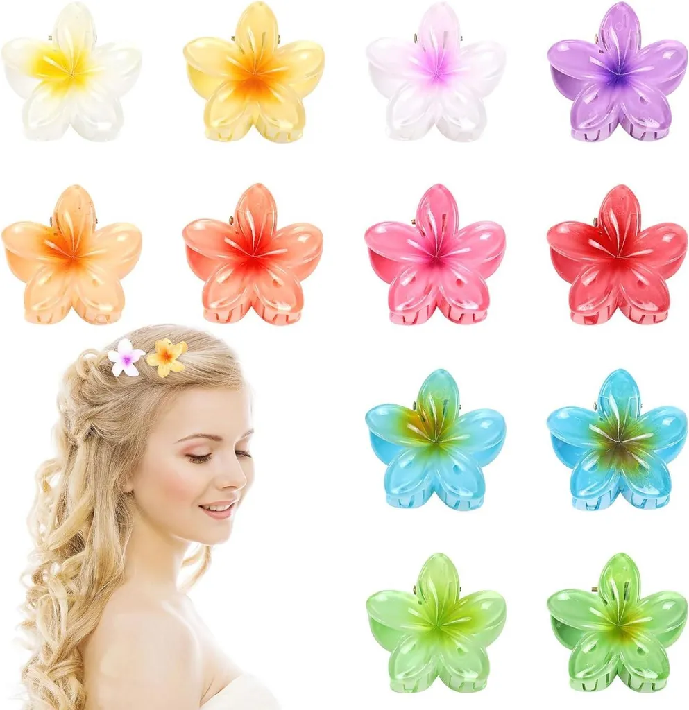 Petite Pince à Cheveux Fleur Mat 4cm - Clip Antidérapant Pack de 12