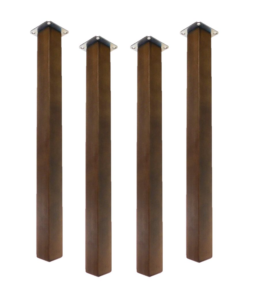 Tischbeine Holz 74 cm – Nussbaum gebeizt – 5x5 cm quadratisch – Für Esstisch oder Schreibtisch – Mit Befestigung