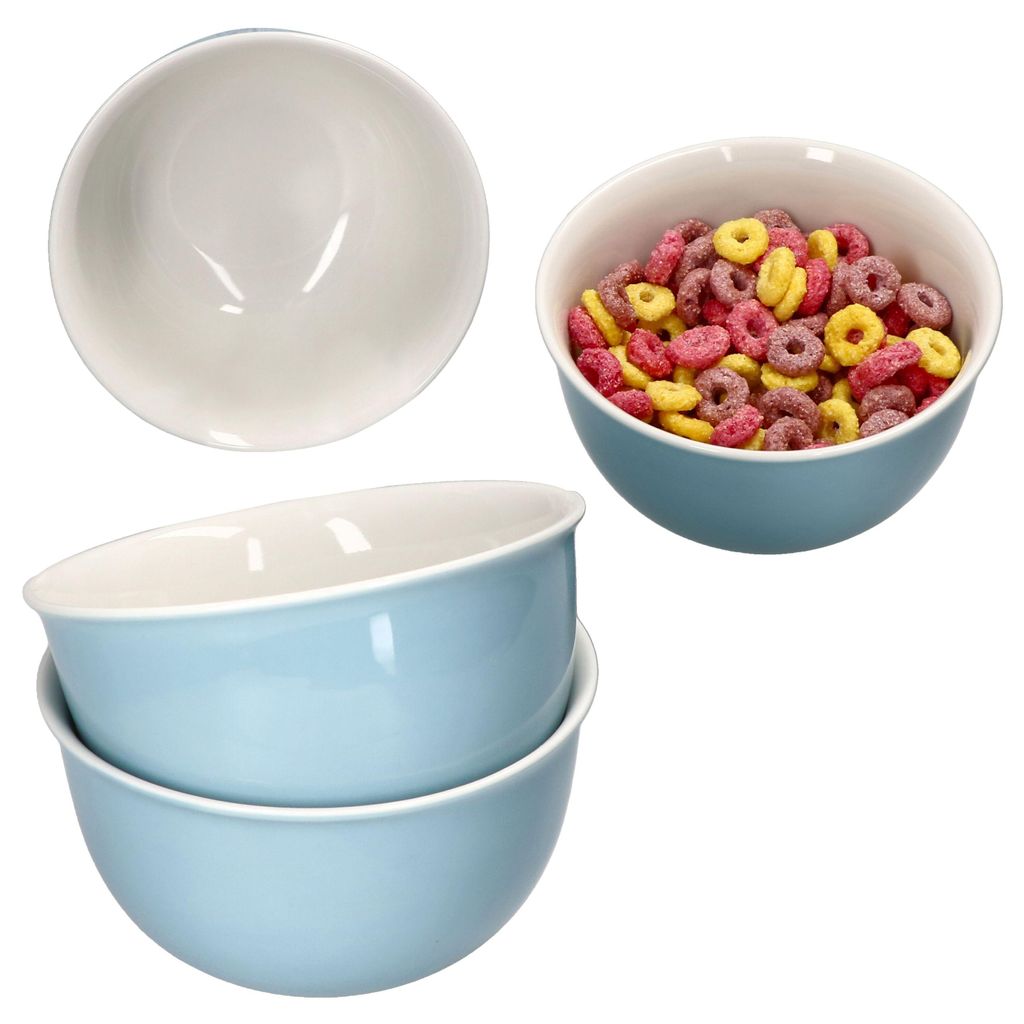 4er Set Nordic Blau Doppio Bowl-Schalen 450ml Müsli Salat Produktbild 