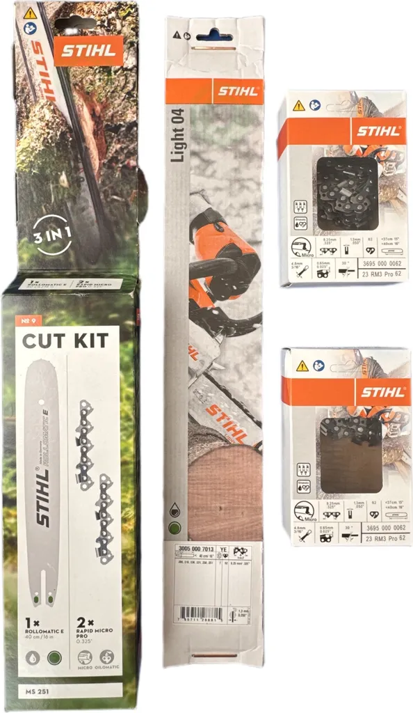 Pack guide et chaînes Stihl MS 251 - Kit de coupe 35cm 3/8 Picco 1.3