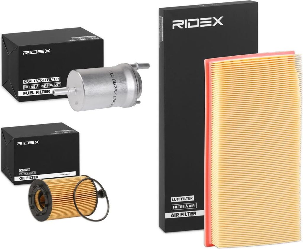 RIDEX Filterset Inspektionspaket Filtersatz für VW POLO (9N) für SKODA Fabia I Combi (6Y5) FABIA (6Y2) FABIA Stufenheck (6Y3) Fabia I Praktik (6Y5)